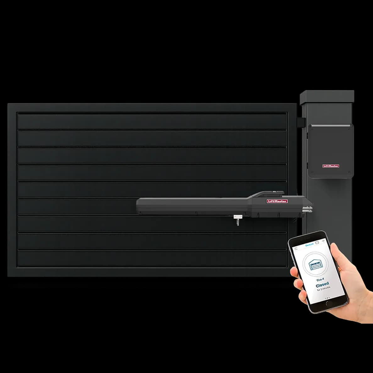 Technician installing an automatic sliding gate in Houston, Texas